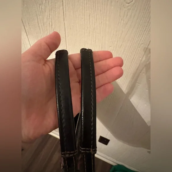 COACH Plaid Tote with Black Medallion - Black, Pink, Gray - Picture 9 of 12